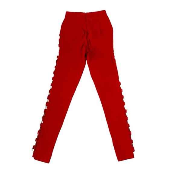 PrettyLittleThing Vibrant Red Pants - Picture 3 of 4